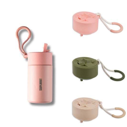 The SUPLMNT 14 oz + 3-Lid Combo — Built for Their Everyday Adventure.