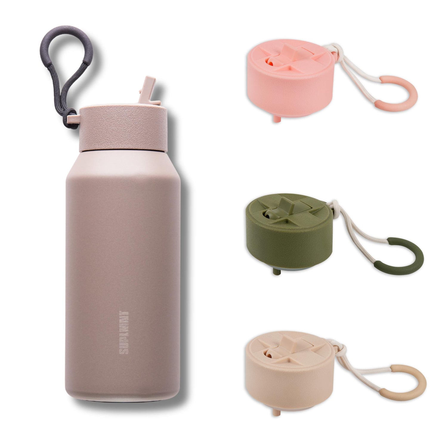 3-in-1 COMBO| 48 OZ WATER BOTTLE & 3 STRAW LIDS