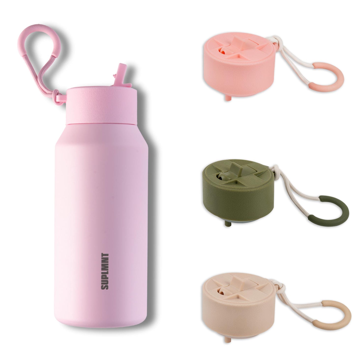 3-in-1 COMBO| 48 OZ WATER BOTTLE & 3 STRAW LIDS