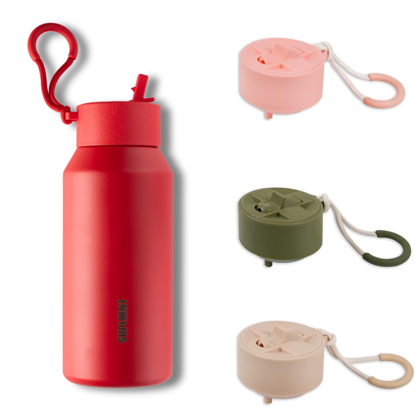 3-in-1 COMBO| 48 OZ WATER BOTTLE & 3 STRAW LIDS