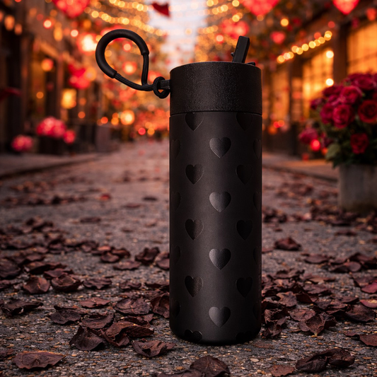 BLACK HEART 24OZ BOTTLE WITH STRAW LID