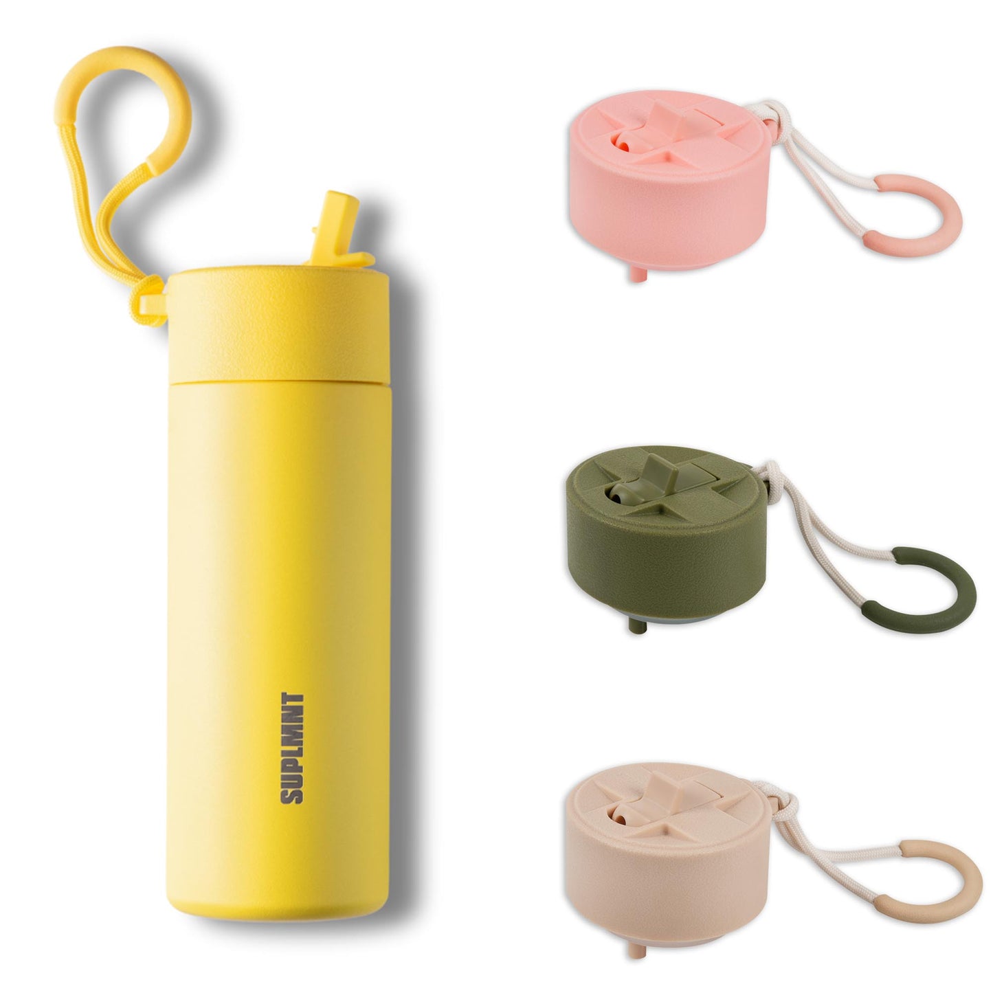 3-in-1 COMBO | 24 OZ WATER BOTTLE — 3 STRAW LIDS