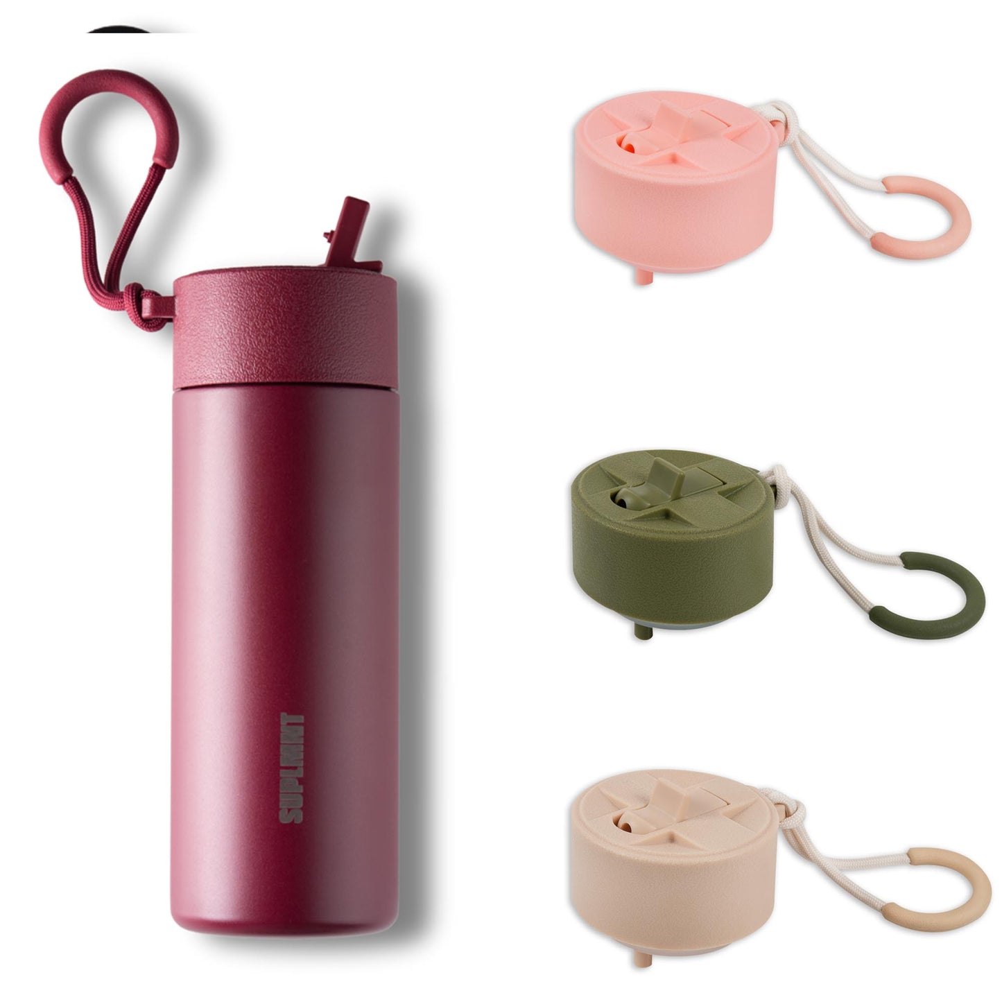 3-in-1 COMBO | 24 OZ WATER BOTTLE — 3 STRAW LIDS