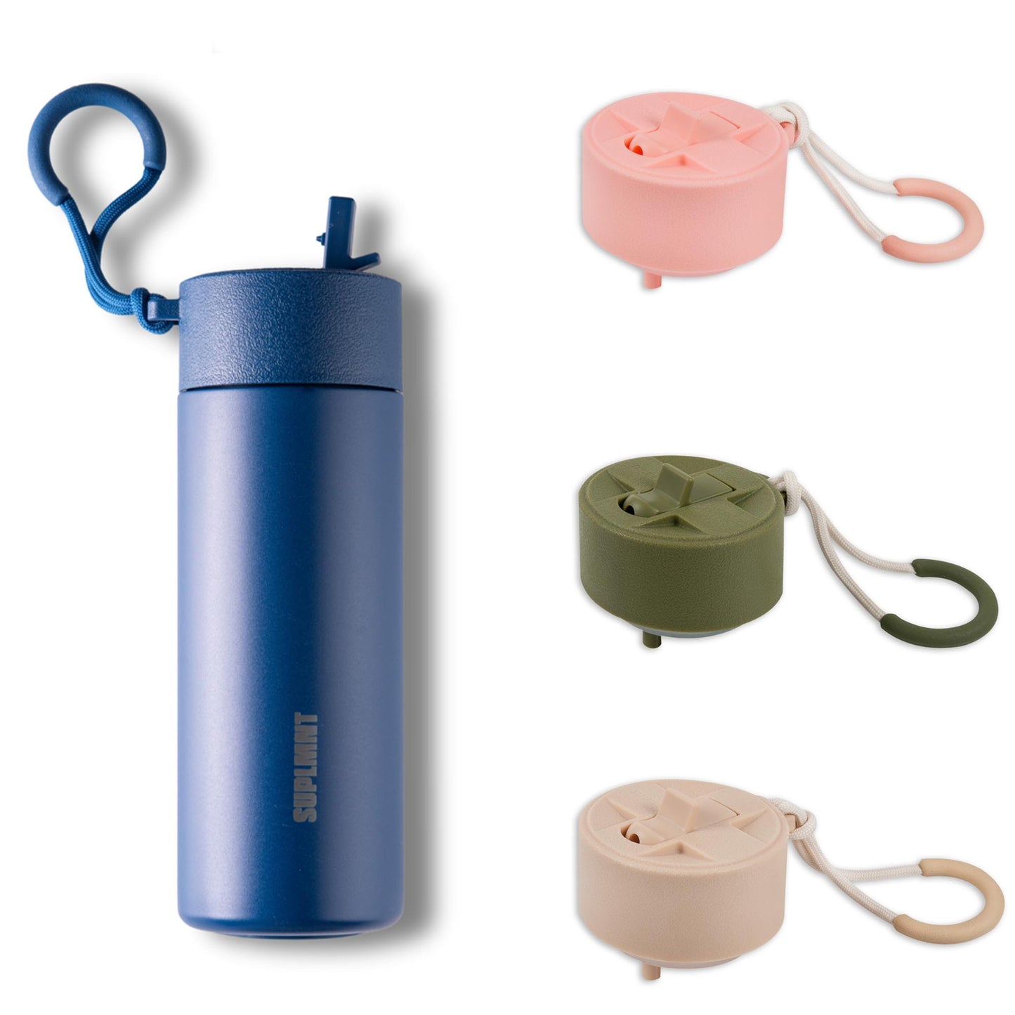3-in-1 COMBO | 24 OZ WATER BOTTLE — 3 STRAW LIDS