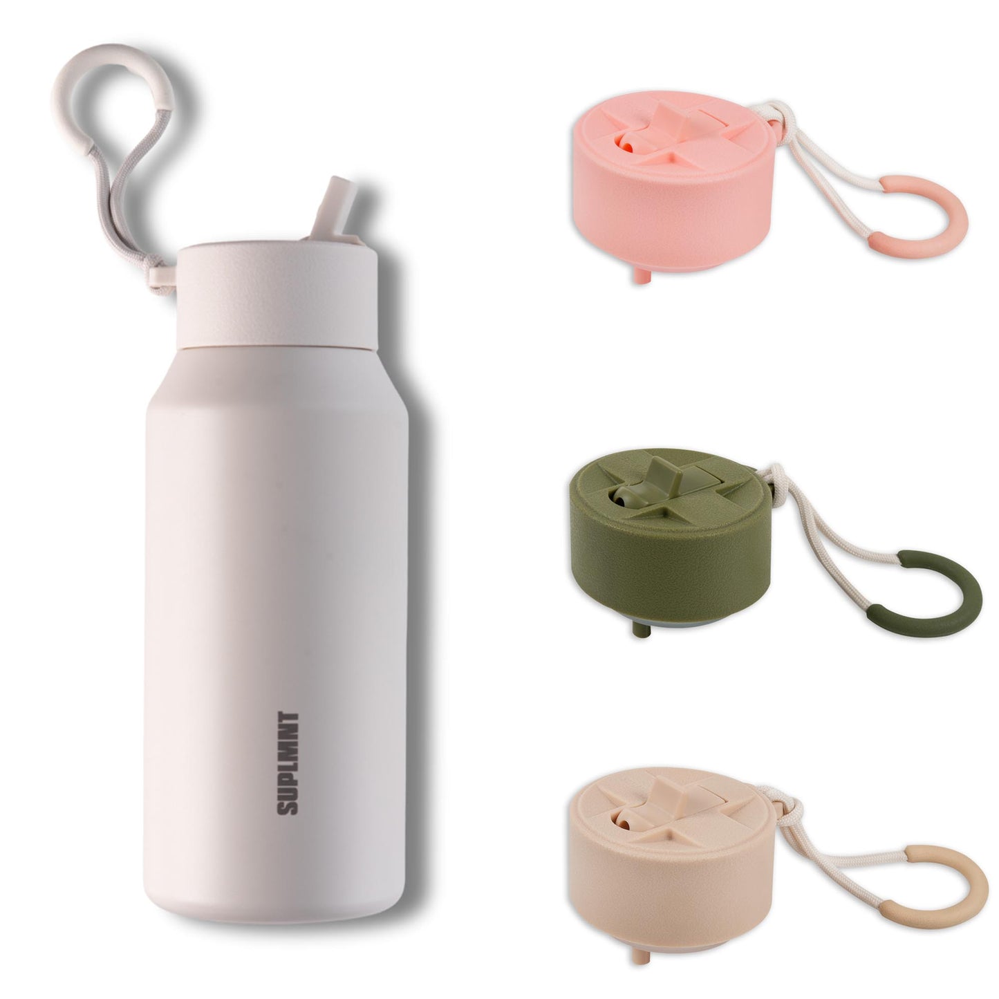 3-in-1 COMBO| 48 OZ WATER BOTTLE & 3 STRAW LIDS