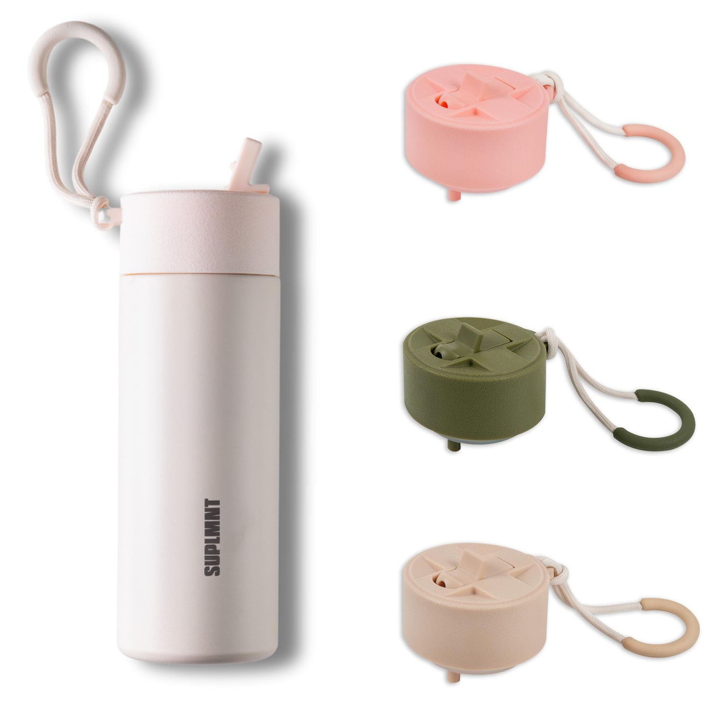 3-in-1 COMBO | 24 OZ WATER BOTTLE — 3 STRAW LIDS