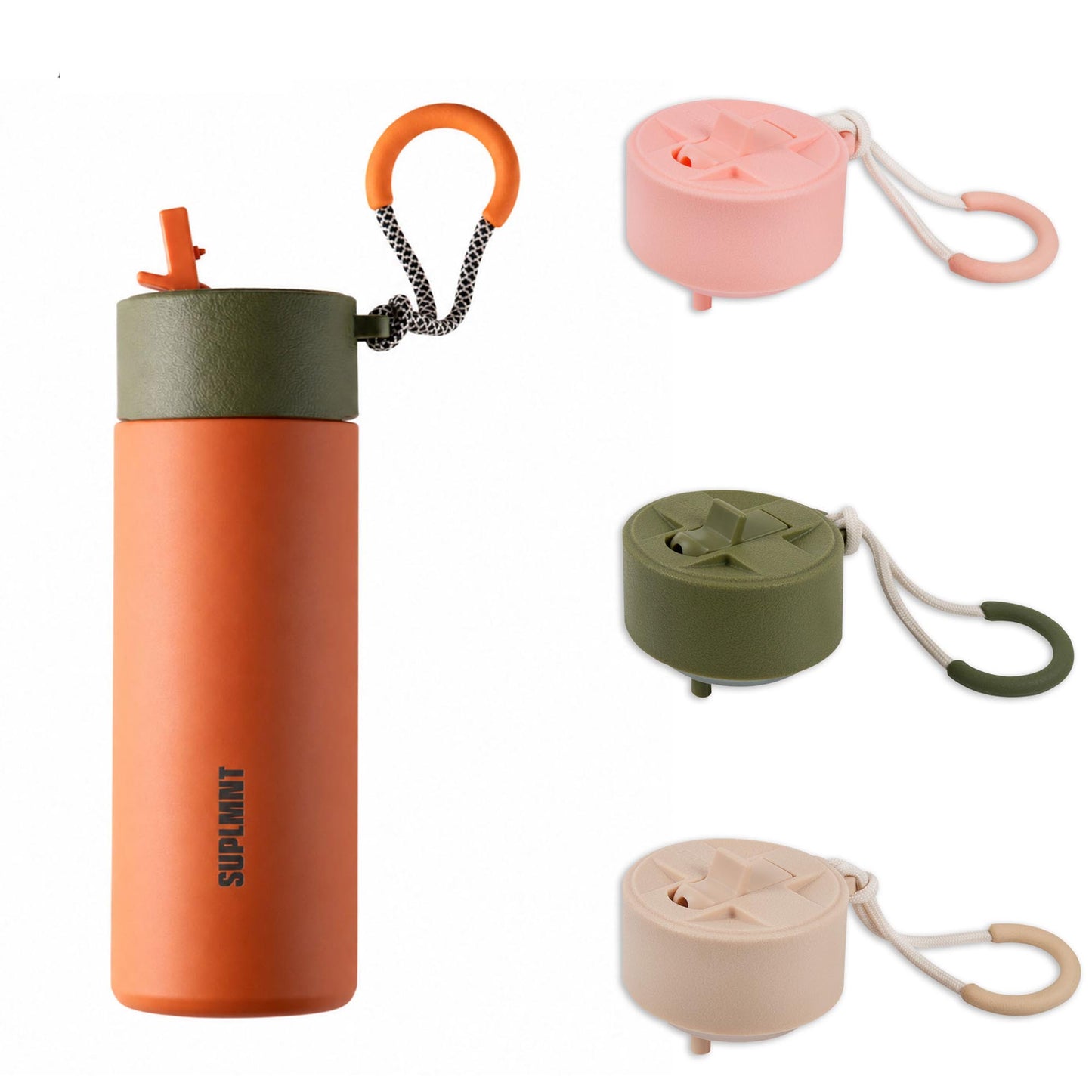 3-in-1 COMBO | 24 OZ WATER BOTTLE — 3 STRAW LIDS