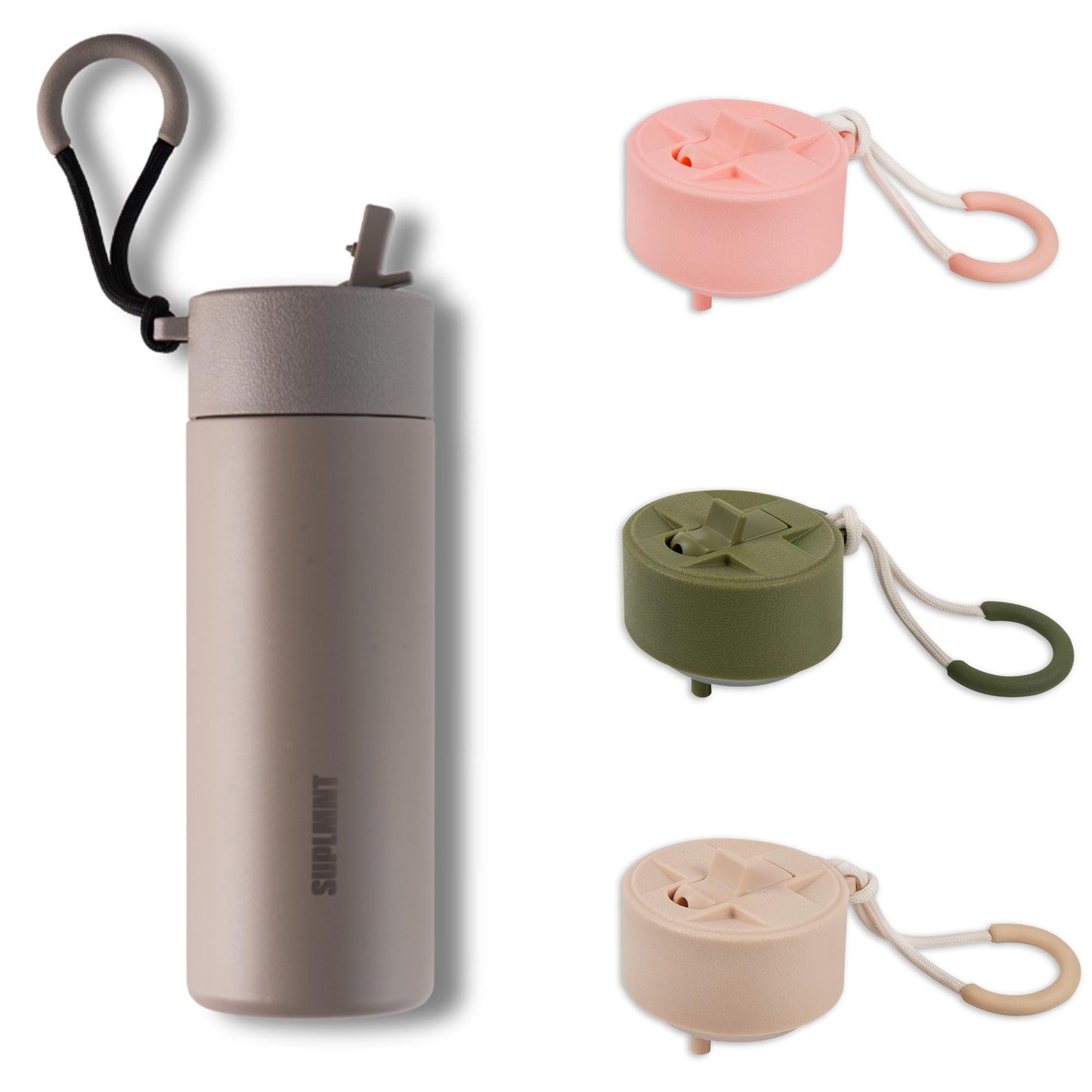 3-in-1 COMBO | 24 OZ WATER BOTTLE — 3 STRAW LIDS