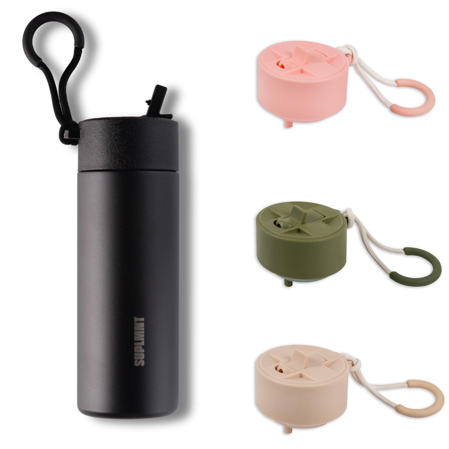 3-in-1 COMBO | 24 OZ WATER BOTTLE — 3 STRAW LIDS