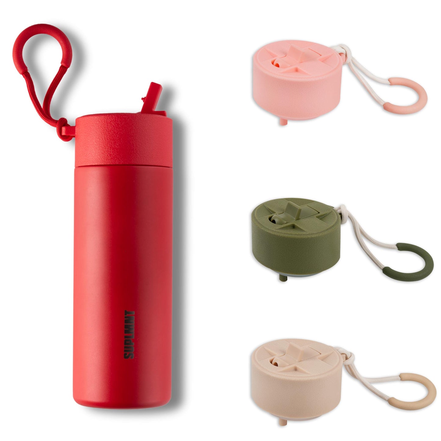 3-in-1 COMBO | 24 OZ WATER BOTTLE — 3 STRAW LIDS