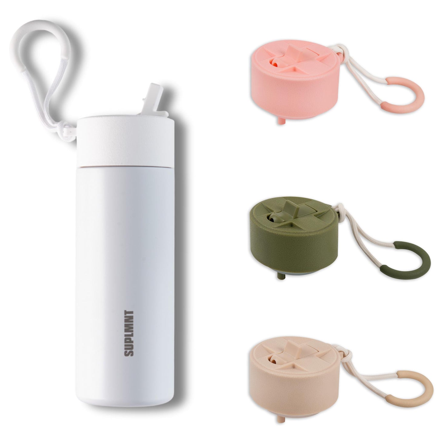 3-in-1 COMBO | 24 OZ WATER BOTTLE — 3 STRAW LIDS