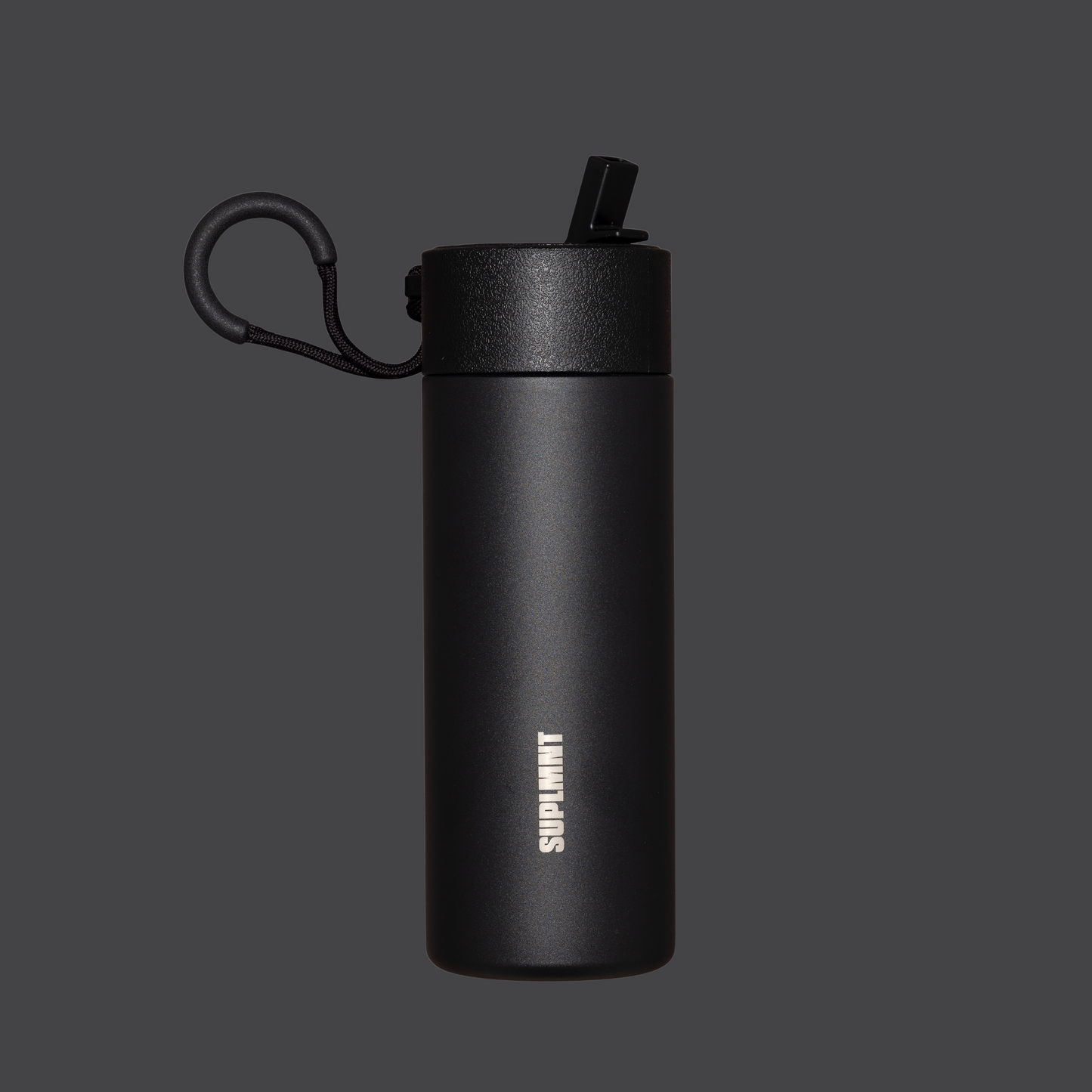 SUPLMNT's All Black 24 OZ Water Bottle with Straw Lid