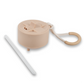 Suplmnt's Champagne colored straw lid with a matching handle
